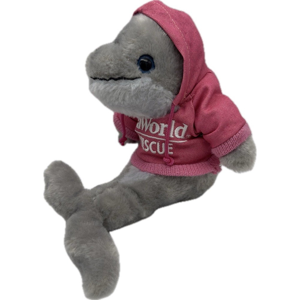 The Petting Zoo  Sea World Rescue Plush Dolphin Pink Hoodie 10" Stuffed Animal‎